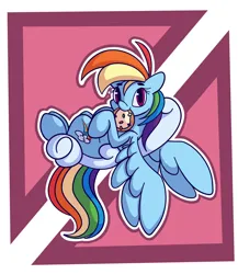 Size: 1280x1476 | Tagged: safe, artist:hedgehog-plant, derpibooru import, rainbow dash, pegasus, pony, cloud, cookie, cute, dashabetes, female, food, image, jpeg, looking at you, lying down, mare, mouth hold, on back, solo