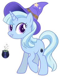 Size: 1301x1678 | Tagged: safe, artist:lanternik, derpibooru import, trixie, pony, unicorn, base used, eyelashes, female, grin, hat, image, mare, png, redesign, simple background, smiling, solo, transparent background, witch hat