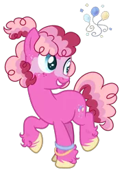 Size: 1239x1743 | Tagged: safe, artist:lanternik, derpibooru import, pinkie pie, earth pony, pony, base used, bracelet, grin, image, jewelry, png, redesign, simple background, smiling, solo, transparent background, unshorn fetlocks