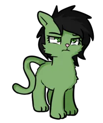 Size: 345x411 | Tagged: safe, artist:neuro, derpibooru import, oc, oc:anonfilly, unofficial characters only, cat, catified, cheek fluff, female, filly, image, png, simple background, solo, species swap, transparent background, unamused