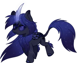 Size: 800x659 | Tagged: safe, artist:katsuforov-chan, derpibooru import, oc, oc:valkyrie, unofficial characters only, deity, kirin, pony, au:equuis, base used, colored pupils, cutie mark, emotionless, ethereal mane, eyeshadow, female, freckles, glow, glowing horn, goddess, gradient mane, gradient tail, horn, image, kirin oc, makeup, mare, png, simple background, solo, sparkles, starry mane, tail, transparent background, watermark