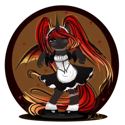 Size: 2048x2048 | Tagged: safe, artist:martazap3, derpibooru import, alicorn, pony, semi-anthro, clothes, cute, female, image, maid, maid headdress, mare, png, ponytails, shoes, socks, solo, spread wings, wings