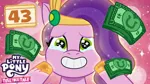 Size: 1280x720 | Tagged: safe, derpibooru import, screencap, pipp petals, pegasus, pony, my little pony: tell your tale, spoiler:tyts01e43, bridlewood spog, female, g5, happy, image, jpeg, mare, money, smiling, solo focus, thumbnail