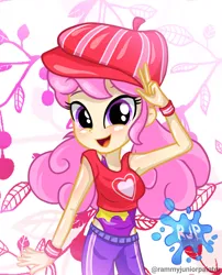 Size: 2015x2490 | Tagged: safe, artist:rjp.rammy, derpibooru import, oc, oc:bianca, equestria girls, clothes, hat, image, one-piece swimsuit, pants, png, shirt, solo, swimsuit