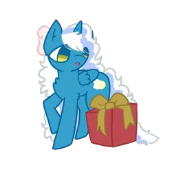 Size: 3000x3000 | Tagged: safe, artist:aurplestarss, derpibooru import, oc, oc:fleurbelle, unofficial characters only, alicorn, pony, alicorn oc, bow, christmas, female, hair bow, holiday, horn, image, mare, png, simple background, solo, surprised, transparent background, wings, yellow eyes