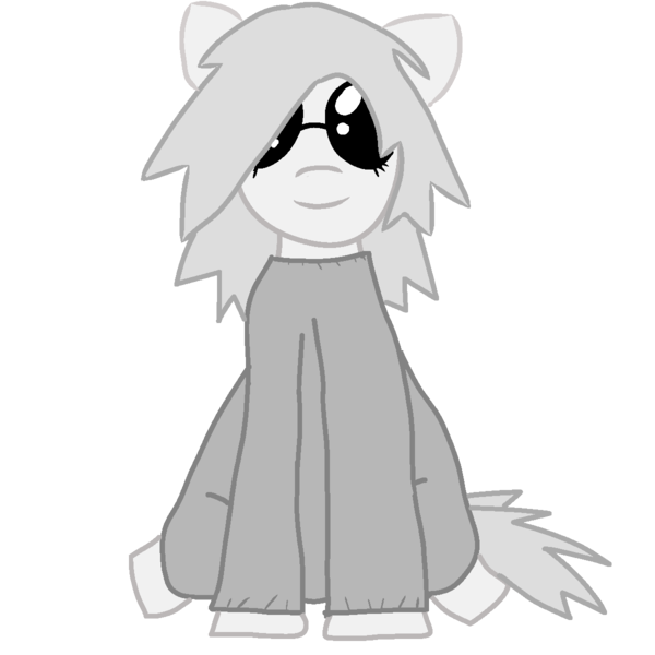 Size: 1200x1200 | Tagged: safe, artist:gotharts, derpibooru import, oc, oc:sightless wonder, earth pony, pony, derpibooru community collaboration, 2023 community collab, blind, clothes, derpibooru exclusive, earth pony oc, fe, female, glasses, image, mare, png, simple background, sitting, smiling, solo, sweater, transparent background