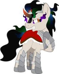 Size: 1920x2395 | Tagged: safe, artist:alexdti, derpibooru import, king sombra, oc, oc:star logic, clothes, costume, image, png, simple background, solo, transparent background