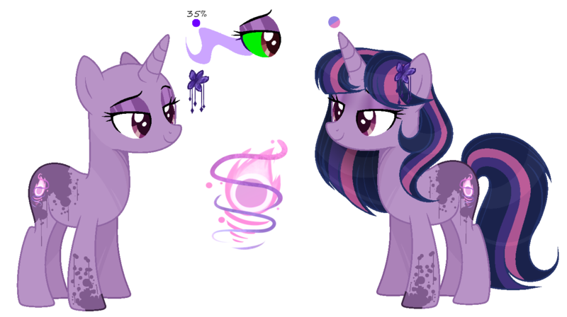 Size: 1392x780 | Tagged: safe, artist:existencecosmos188, derpibooru import, twilight sparkle, oc, oc:shadow star, unofficial characters only, pony, unicorn, base used, bedroom eyes, duo, eyelashes, female, image, makeup, mare, offspring, parent:king sombra, parent:twilight sparkle, parents:twibra, png, red and black oc, simple background, sombra eyes, transparent background, unicorn twilight