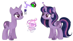 Size: 1392x780 | Tagged: safe, artist:existencecosmos188, derpibooru import, twilight sparkle, oc, oc:shadow star, unofficial characters only, pony, unicorn, base used, bedroom eyes, duo, eyelashes, female, image, makeup, mare, offspring, parent:king sombra, parent:twilight sparkle, parents:twibra, png, red and black oc, simple background, sombra eyes, transparent background, unicorn twilight