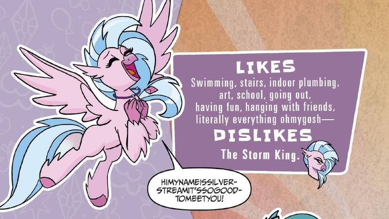 Size: 1334x750 | Tagged: safe, artist:tonyfleecs, derpibooru import, idw, silverstream, classical hippogriff, hippogriff, spoiler:comic, dialogue, feats of friendship, female, g4, image, jpeg, solo, speech bubble, spread wings, wings