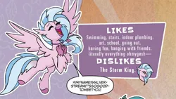 Size: 1334x750 | Tagged: safe, artist:tonyfleecs, derpibooru import, idw, silverstream, classical hippogriff, hippogriff, spoiler:comic, dialogue, feats of friendship, female, g4, image, jpeg, solo, speech bubble, spread wings, wings