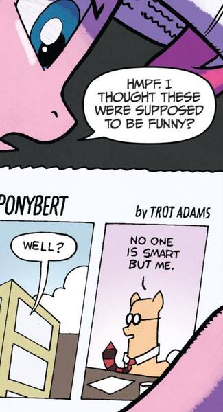 Size: 672x1240 | Tagged: safe, artist:tonyfleecs, derpibooru import, idw, pinkie pie, earth pony, pony, from the shadows, spoiler:comic, comic, dialogue, dilbert, female, g4, image, jpeg, mare, reference, solo, speech bubble