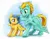 Size: 4620x3570 | Tagged: safe, artist:silfoe, derpibooru import, lightning dust, oc, oc:lucky break, pegasus, pony, fanfic:message in a bottle, duo, duo female, fanfic art, female, filly, foal, image, jpeg, mare, pegasus oc, pointing, pointing at self, spread wings, wings
