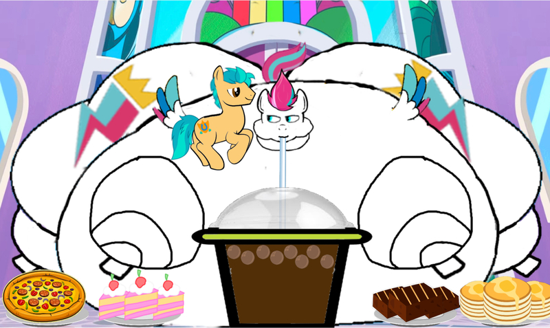 Size: 1964x1170 | Tagged: questionable, derpibooru import, hitch trailblazer, zipp storm, earth pony, pegasus, fanfic:hitch's big zipp, belly, big belly, blob, both cutie marks, brownies, butt, cake, fat, fat fetish, feedee, female, fetish, food, g5, hitchzipp, huge belly, huge butt, image, immobile, impossibly large belly, impossibly large butt, jpeg, large butt, male, morbidly obese, obese, pancakes, pizza, shipping, smoothie, straight, zipp slob