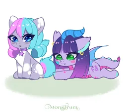 Size: 2000x1819 | Tagged: safe, artist:monstrum, derpibooru import, oc, oc:dragori, oc:nancy, earth pony, pony, chibi, image, jpeg, oc x oc, playful, playing, shipping