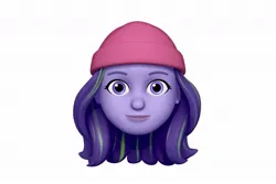 Size: 1125x750 | Tagged: safe, derpibooru import, starlight glimmer, human, animoji, beanie, beanie hat, hat, head only, image, jpeg, looking at you, memoji, simple background, solo, white background