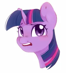 Size: 879x977 | Tagged: safe, artist:melodylibris, derpibooru import, twilight sparkle, pony, bust, female, image, jpeg, mare, open mouth, portrait, simple background, solo, white background