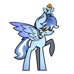Size: 3072x3072 | Tagged: artist needed, safe, derpibooru import, rainbow dash, oc, oc:seaice, unofficial characters only, pegasus, pony, derpibooru community collaboration, 2023 community collab, image, looking at you, male, pegasus oc, png, simple background, smiling, transparent background, wings