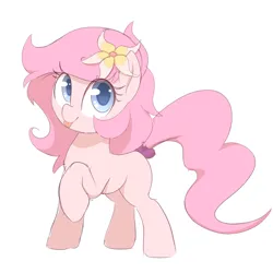 Size: 2000x2000 | Tagged: safe, artist:thebatfang, derpibooru import, oc, unofficial characters only, earth pony, pony, flower, flower in hair, image, png, simple background, solo, tongue out, white background