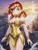 Size: 512x682 | Tagged: safe, derpibooru import, editor:sammykun, machine learning generated, novelai, stable diffusion, sunset shimmer, angel, angelic wings, armor, armor skirt, blue eyes, breastplate, city, cityscape, clothes, derpibooru exclusive, flying, gold, image, jewelry, jpeg, looking at you, ocean, skirt, sky, sunset, water, wings