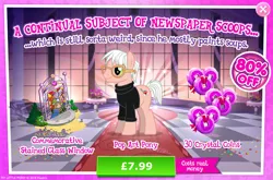 Size: 1960x1297 | Tagged: safe, derpibooru import, official, pinkie pie, pop art (character), earth pony, pony, advertisement, andy warhol, bush, clothes, costs real money, english, gameloft, glasses, image, jpeg, male, mobile game, my little pony: magic princess, numbers, sale, solo, solo focus, stained glass, stained glass window, stallion, text