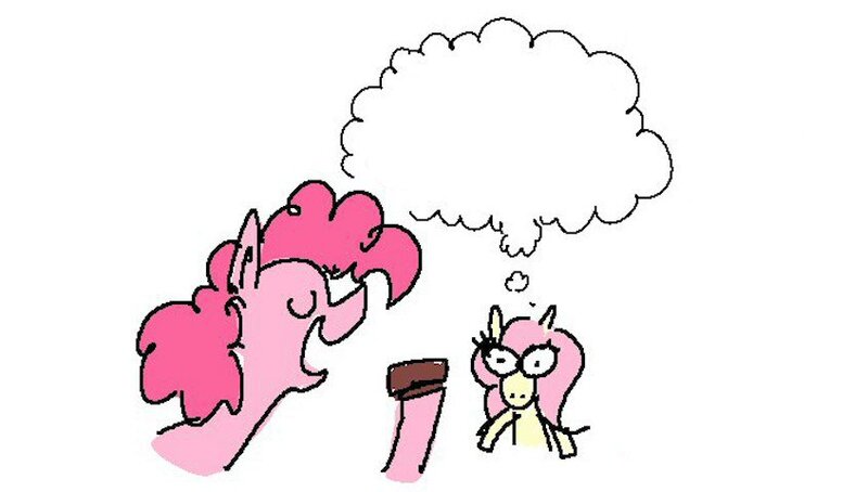 Size: 846x480 | Tagged: safe, artist:chichiai, artist:punkittdev, derpibooru import, fluttershy, pinkie pie, animated, comic, comic dub, drug use, drugs, edible, flutterhigh, high, image, jpeg, marijuana, speech bubble, thought bubble, voice acting