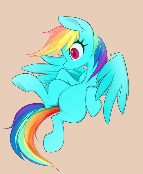 Size: 1990x2421 | Tagged: safe, artist:noupu, derpibooru import, rainbow dash, pegasus, pony, beige background, colored pupils, female, image, jpeg, mare, simple background, solo