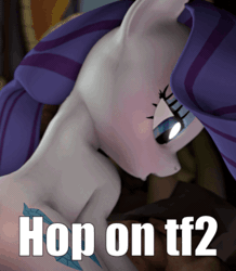 Size: 341x391 | Tagged: suggestive, derpibooru import, rarity, human, pony, /mlp/ tf2 general, 3d, animated, cropped porn, gif, hop on tf2, human on pony action, image, interspecies, source filmmaker