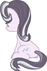 Size: 2642x4000 | Tagged: safe, artist:90sigma, artist:wardex101, derpibooru import, edit, starlight glimmer, pony, unicorn, butt, discorded, female, frown, image, mare, plot, png, sad, simple background, sitting, solo, transparent background, vector