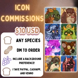 Size: 1000x1000 | Tagged: safe, artist:peachy-pea, artist:peasandcream, derpibooru import, pony, 10, any, any species, art, bipedal, busts, cashapp, closed species, commission, cs, feral, furries, head shots, icon, icon commissions, image, my little pony, paypal, png, sfw, species, venmo