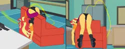 Size: 8609x3373 | Tagged: suggestive, artist:gmaplay, derpibooru import, principal abacus cinch, sunset shimmer, equestria girls, ass, bunset shimmer, butt, clothes, face down ass up, image, knocking, knockout, magic, magic aura, magic drain, panchira, penetration, png, sex, solo, story included, unconscious, underwear