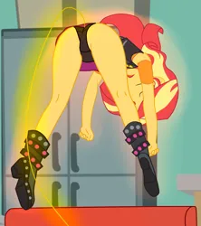 Size: 1900x2141 | Tagged: suggestive, artist:gmaplay, derpibooru import, principal abacus cinch, sunset shimmer, equestria girls, ass, bunset shimmer, butt, clothes, face down ass up, geode of empathy, image, knocking, knockout, magic, magic aura, magic drain, magical geodes, panchira, penetration, png, sex, solo, story included, unconscious, underwear