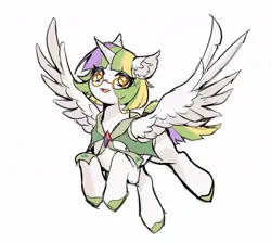 Size: 1206x1080 | Tagged: safe, artist:eight cat, derpibooru import, oc, oc:summer lights, alicorn, pony, comic:public using character, female, flying, image, jpeg, mare, simple background, smiling, white background