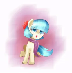 Size: 951x960 | Tagged: safe, artist:andromedasparkz, derpibooru import, coco pommel, earth pony, pony, female, image, jpeg, open mouth, solo