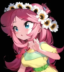 Size: 512x576 | Tagged: safe, derpibooru import, machine learning generated, gloriosa daisy, human, equestria girls, :o, anime, female, image, open mouth, pinegraph, png, simple background