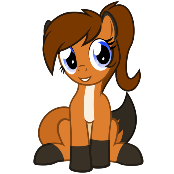 Size: 1200x1200 | Tagged: safe, artist:the smiling pony, derpibooru import, oc, oc:sunnyside, unofficial characters only, earth pony, fox, fox pony, hybrid, original species, pony, derpibooru community collaboration, .svg available, 2023 community collab, female, hooves, image, looking at you, mare, png, ponytail, show accurate, simple background, smiling, smiling at you, solo, transparent background, vector