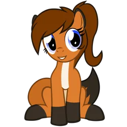 Size: 1200x1200 | Tagged: safe, artist:the smiling pony, derpibooru import, oc, oc:sunnyside, unofficial characters only, earth pony, fox, fox pony, hybrid, original species, pony, derpibooru community collaboration, .svg available, 2023 community collab, female, hooves, image, looking at you, mare, png, ponytail, show accurate, simple background, smiling, smiling at you, solo, transparent background, vector