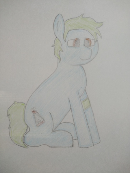 Size: 3120x4160 | Tagged: safe, artist:valuable ashes, derpibooru import, oc, earth pony, pony, arm band, image, jpeg, solo, traditional art