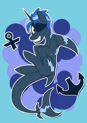 Size: 1280x1810 | Tagged: safe, artist:likeableart, derpibooru import, oc, oc:high tide, original species, shark, shark pony, grin, image, jpeg, looking at you, male, sharp teeth, smiling, teeth