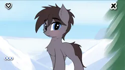 Size: 3840x2160 | Tagged: safe, artist:twiren, derpibooru import, screencap, oc, unofficial characters only, earth pony, pony, art pack:winter warm up, art pack, blue eyes, brown coat, brown mane, chest fluff, cute, image, male, ocbetes, png, solo