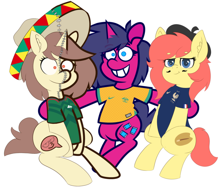 Size: 4432x3792 | Tagged: safe, artist:threetwotwo32232, artist:yelowcrom, derpibooru import, oc, oc:brushie, oc:fizzy pop, oc:hymyt, unofficial characters only, earth pony, pony, unicorn, derpibooru community collaboration, 2023 community collab, earth pony oc, female, horn, image, mare, png, simple background, transparent background, unicorn oc