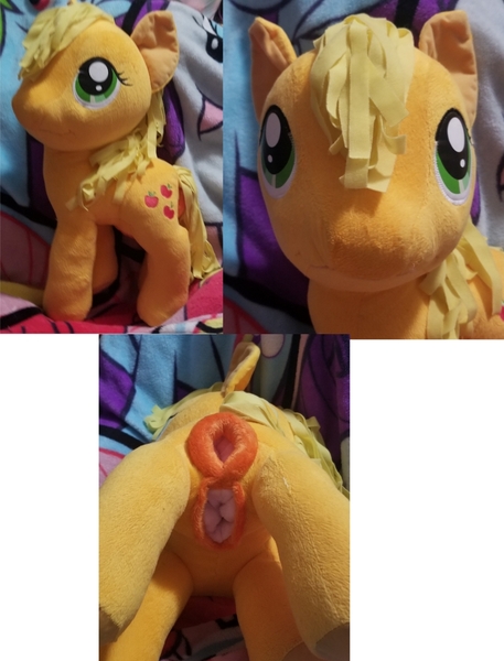 Size: 1014x1332 | Tagged: explicit, derpibooru import, applejack, earth pony, pony, 2023, anatomically correct, anus, applebutt, ass, butt, commission, female, image, irl, jpeg, mare, merchandise, nudity, photo, plot, ponut, solo, solo female, vagina, vulva, ych example, ych result, your character here