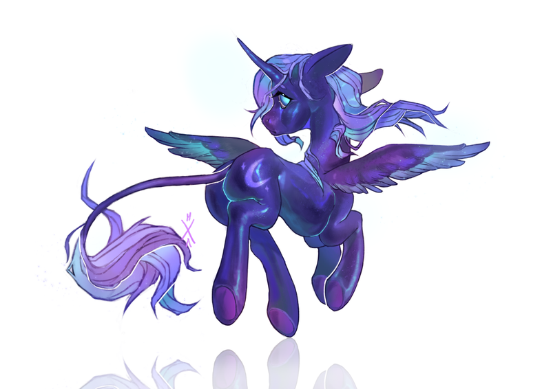 Size: 7016x4961 | Tagged: safe, derpibooru import, princess luna, alicorn, spoiler:pony life, ass, blue, butt, colors, commissions open, cute, female, horn, image, nightmare night, png, render, shy, solo, wings