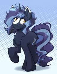 Size: 2256x2928 | Tagged: safe, artist:witchtaunter, derpibooru import, oc, oc:witching hour, pony, unicorn, chest fluff, ear fluff, freckles, image, png, shoulder fluff, simple background, solo, stylus, yellow eyes