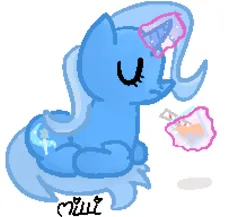 Size: 974x844 | Tagged: safe, artist:milliemuffins, derpibooru import, trixie, pony, drink, female, ice, image, magic, mare, png