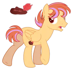 Size: 1143x1086 | Tagged: safe, artist:lanternik, derpibooru import, pony, base used, hat, image, magical lesbian spawn, male, offspring, parent:spitfire, parent:suri polomare, png, raised hoof, simple background, stallion, transparent background, underhoof