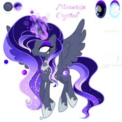 Size: 2048x2048 | Tagged: safe, artist:harmonyvitality-yt, derpibooru import, oc, unofficial characters only, alicorn, pony, alicorn oc, base used, ethereal mane, female, hoof shoes, horn, image, mare, offspring, parent:king sombra, parent:princess luna, parents:lumbra, peytral, png, simple background, solo, spread wings, starry mane, story included, transparent background, wings
