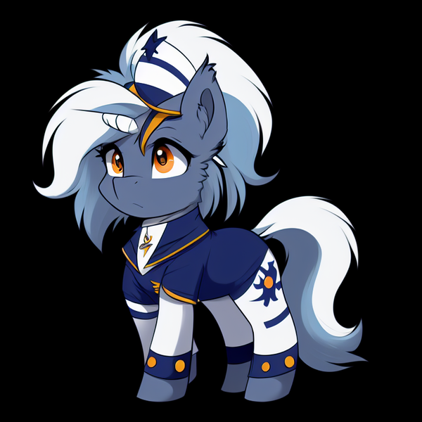 Size: 768x768 | Tagged: safe, derpibooru import, editor:mr-bat, machine learning generated, stable diffusion, oc, oc:circadian bedside, unofficial characters only, bat pony, pony, clothes, cutie mark, cutie mark on clothes, hidden wings, image, male, png, solo, wrong cutie mark, yellow eyes