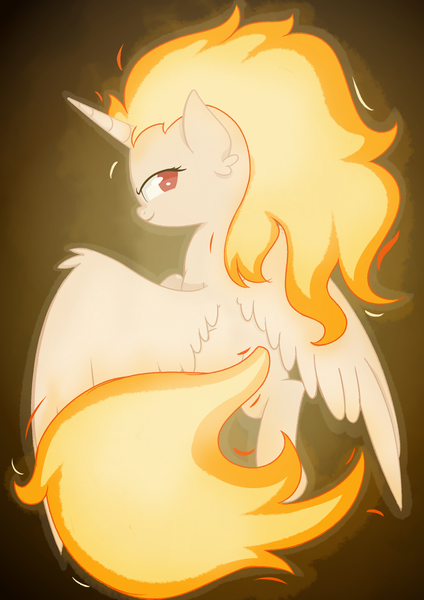 Size: 2100x2970 | Tagged: safe, artist:candy meow, derpibooru import, twilight sparkle, twilight sparkle (alicorn), alicorn, elemental, elemental pony, fire pony, original species, pony, ear fluff, female, fire, high res, horn, image, mane of fire, mare, png, simple background, solo, tail, tail of fire, wings