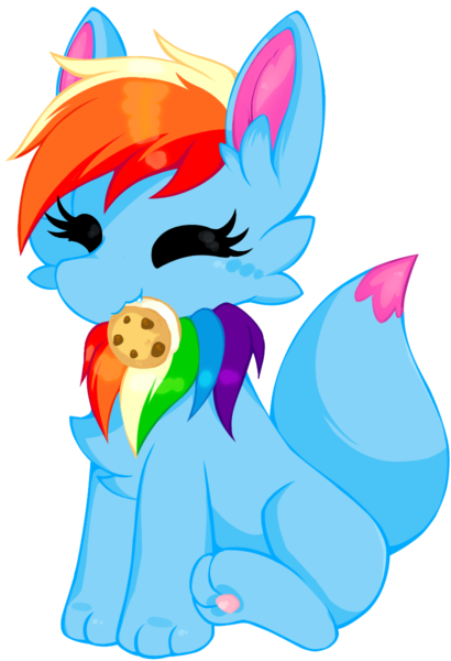 Size: 820x1200 | Tagged: safe, artist:rainbow eevee, derpibooru import, oc, oc:rainbow eevee, eevee, pony, derpibooru community collaboration, 2023 community collab, cheek fluff, chest fluff, colorful, cookie, cute, eating, eyelashes, eyes closed, female, food, ice cream, image, mouth hold, multicolored hair, nom, paw pads, png, pokémon, rainbow hair, simple background, sitting, solo, transparent background, vector